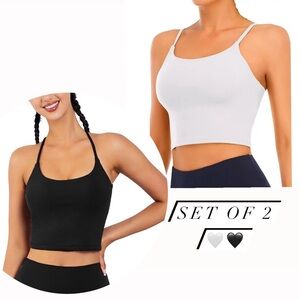 Set of 2 padded bralette crop tops 🖤🤍
